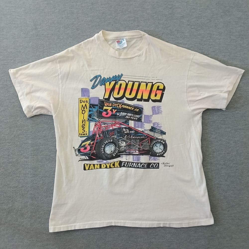 Vintage 1994 Danny Young Sprint Car Racing T-Shirt Hanes Beefy-T Large USA Made